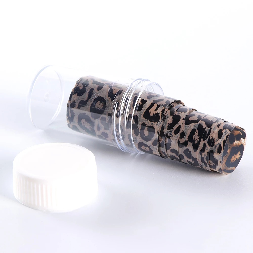 1 Roll Stiker Kuku Motif Print Leopard 3D Untuk Dekorasi Manicure