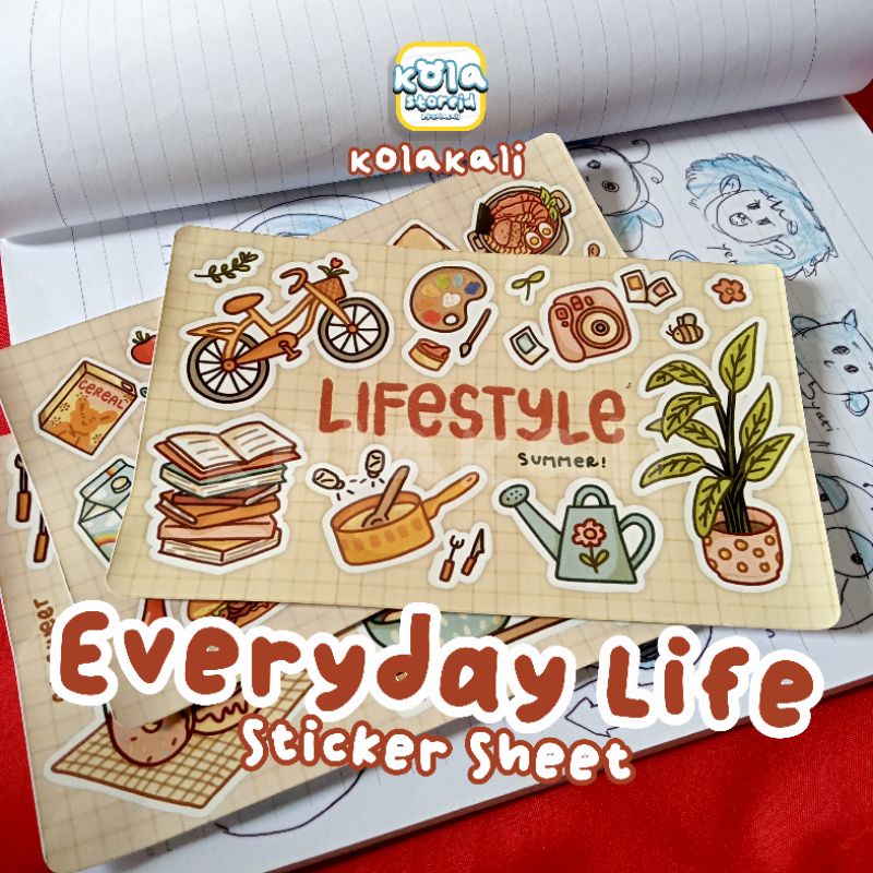 

EVERYDAY LIFE STICKER SHEETS • KOLAKALI • CUTE STICKER • KOREAN STICKER • KAWAII • STIKER MURAH • JOURNAL STICKER • STICKER UNCUT