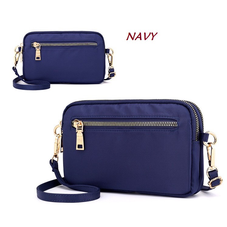 Tas Selempang Nylon Wanita Import Double Compartment - DX407