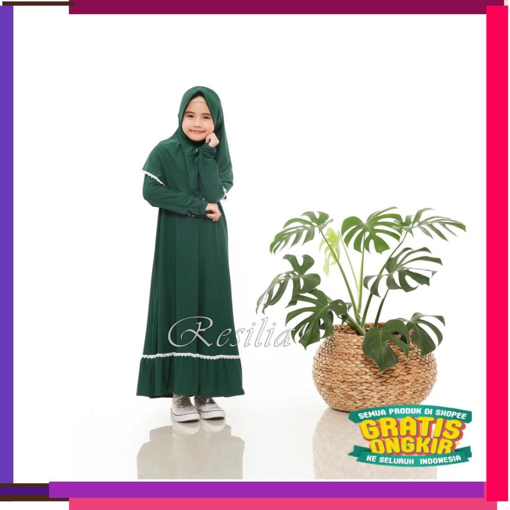 Lucu Keren Motif Polkadot BUnga KOtak / RESILIA GAMIS RENDA ANAK TERMURAH 