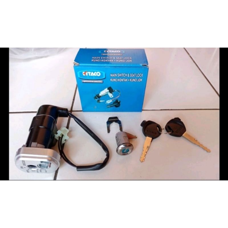 Kunci Kontak + Konci Jok Beat FI 2012 2013 2014 2015 / 1 set Keyset Dudukan Starter Assy / Kitaco