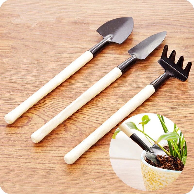 Set Sekop Mini Tanaman Hias Shovel Spade Gardening Tools 3 PCS - Black