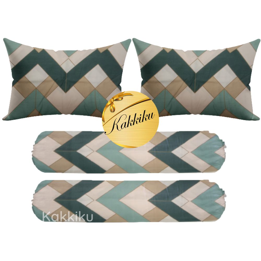 4 pcs 2 Sarung bantal + 2 Sarung Guling motif Aaesthetic  Kotak Garis dan Karakter