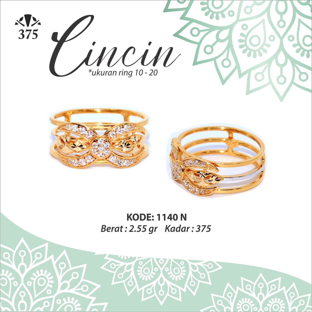 CINCIN EMAS ASLI TUMPUK 3 VARIASI INFINITY