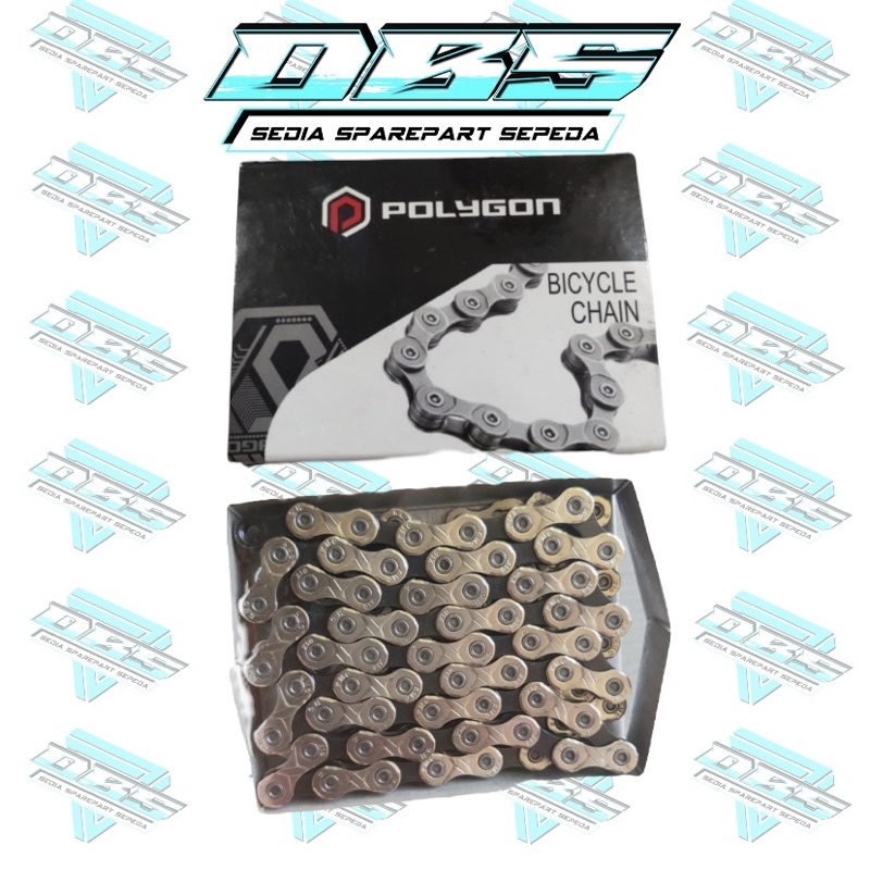 RANTAI POLYGON 10SPEED 114LINK SILVER CHAIN ORIGINAL POLYGON KMC