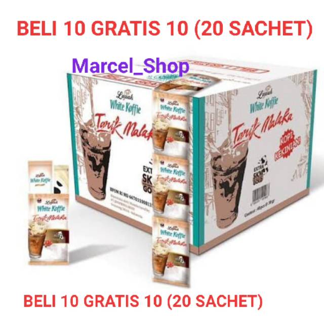 

Luwak White koffie Tarik Malaka beli 10 gratis 10 (20 Sachet)
