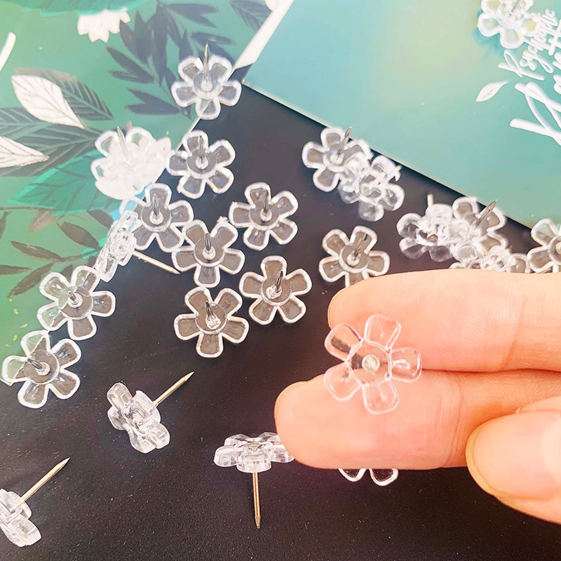 100 Pcs Transparent Flower Small Nail Photo Wall Decoration Fixing Tool