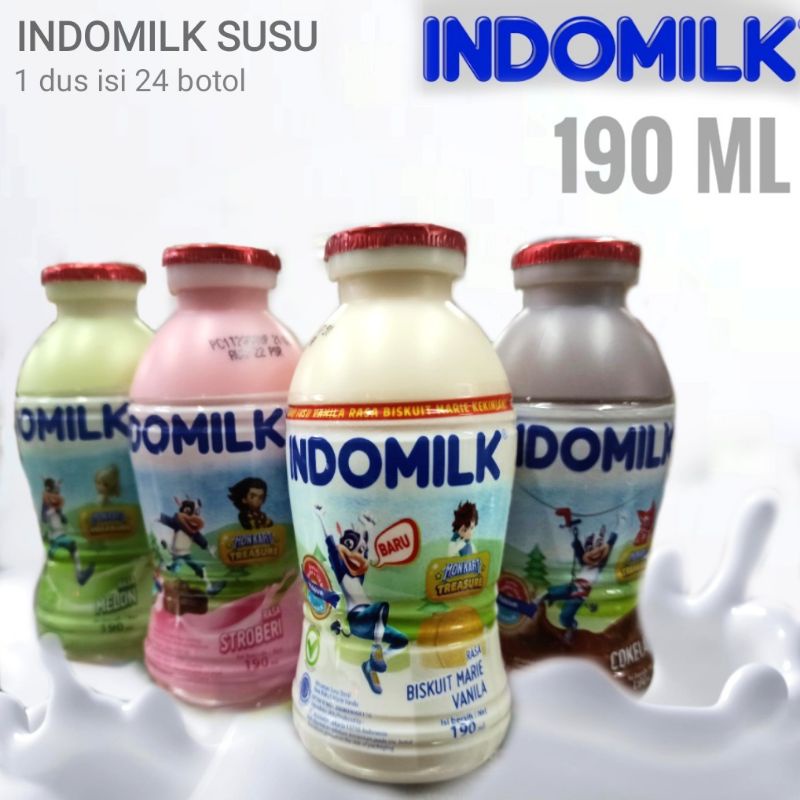 

Susu steril indomilk botol 190ml all varian khusus gosend