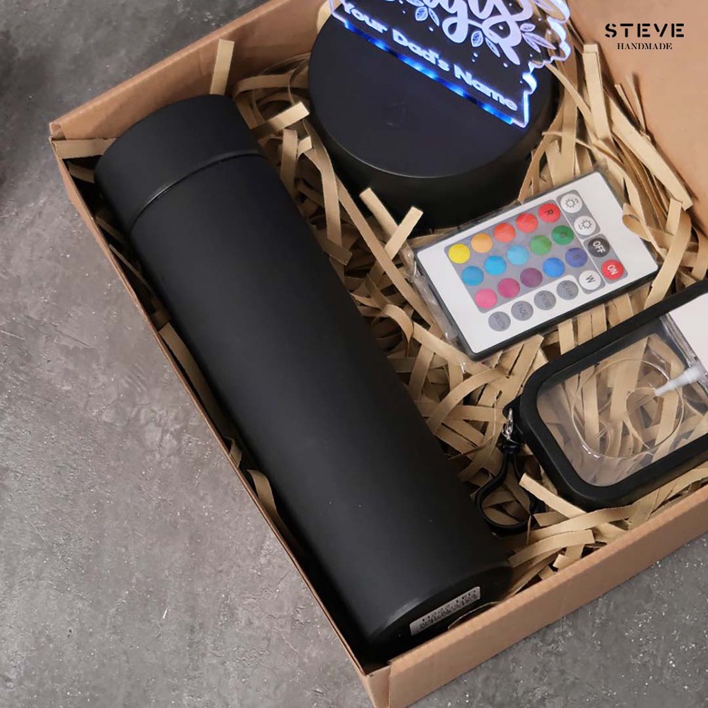 Gift Set Tumbler LED Lampu Tidur Hand Sanitizer Custom Father Day Anniversary Kado Couple