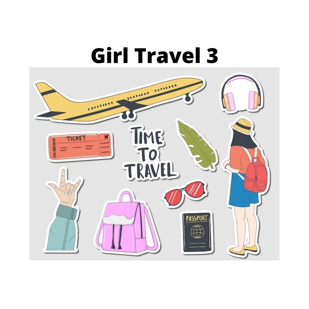 Sticker Girl Travel Time To Travel Sticker Tumblr Aesthetic Murah