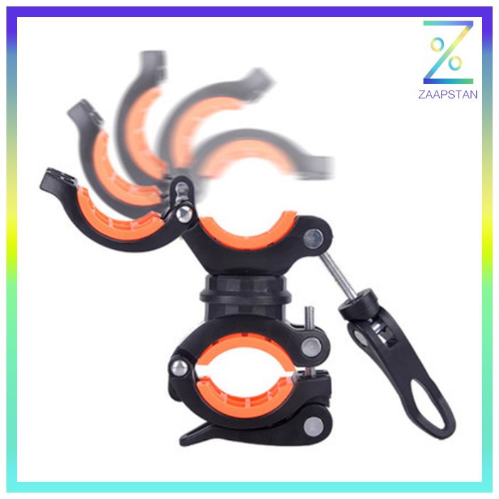 Clamp Penjepit Senter Stang Sepeda 360 Derajat - ZH1035904 - Black/Orange