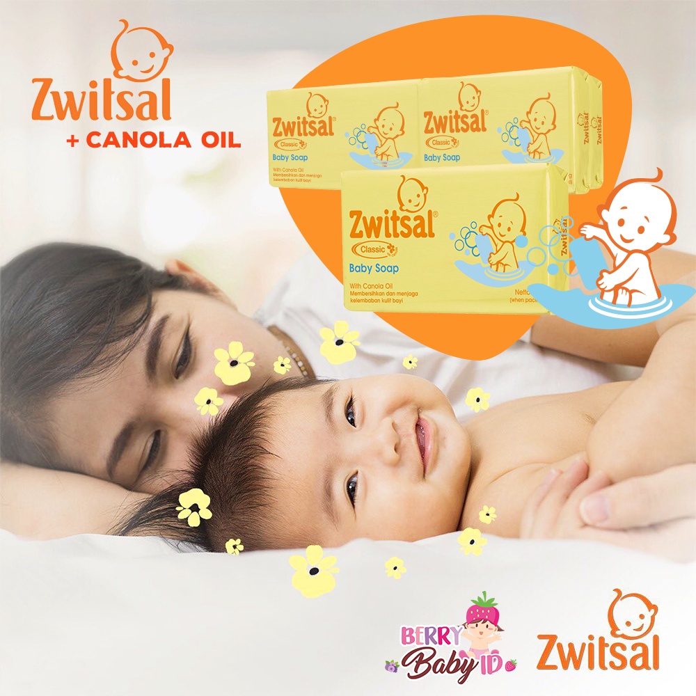 Zwitsal Baby Bar Soap Classic With Canola Oil Sabun Batang Bayi 70 gr Berry Mart