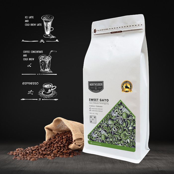 

BIJI KOPI ARABIKA SWEET GAYO BLEND 1KG NORTHSIDER COFFEE BLEND - kkp1204