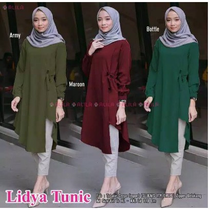 LIDYA TUNIK BAHAN MOSCREPE