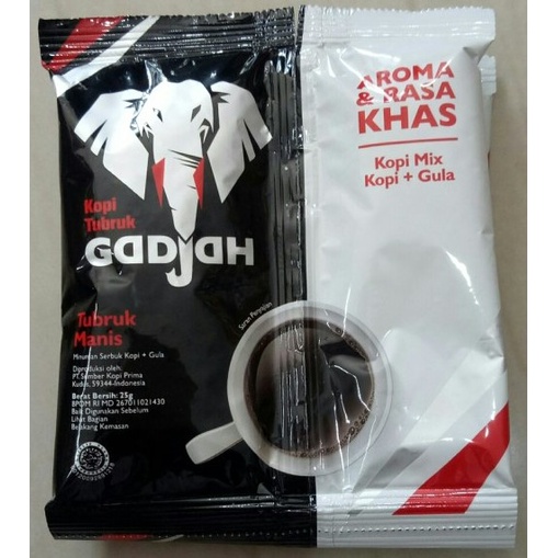 

Kopi Gadjah Tubruk isi 10sachet + gula kopi cap gajah asli lampung