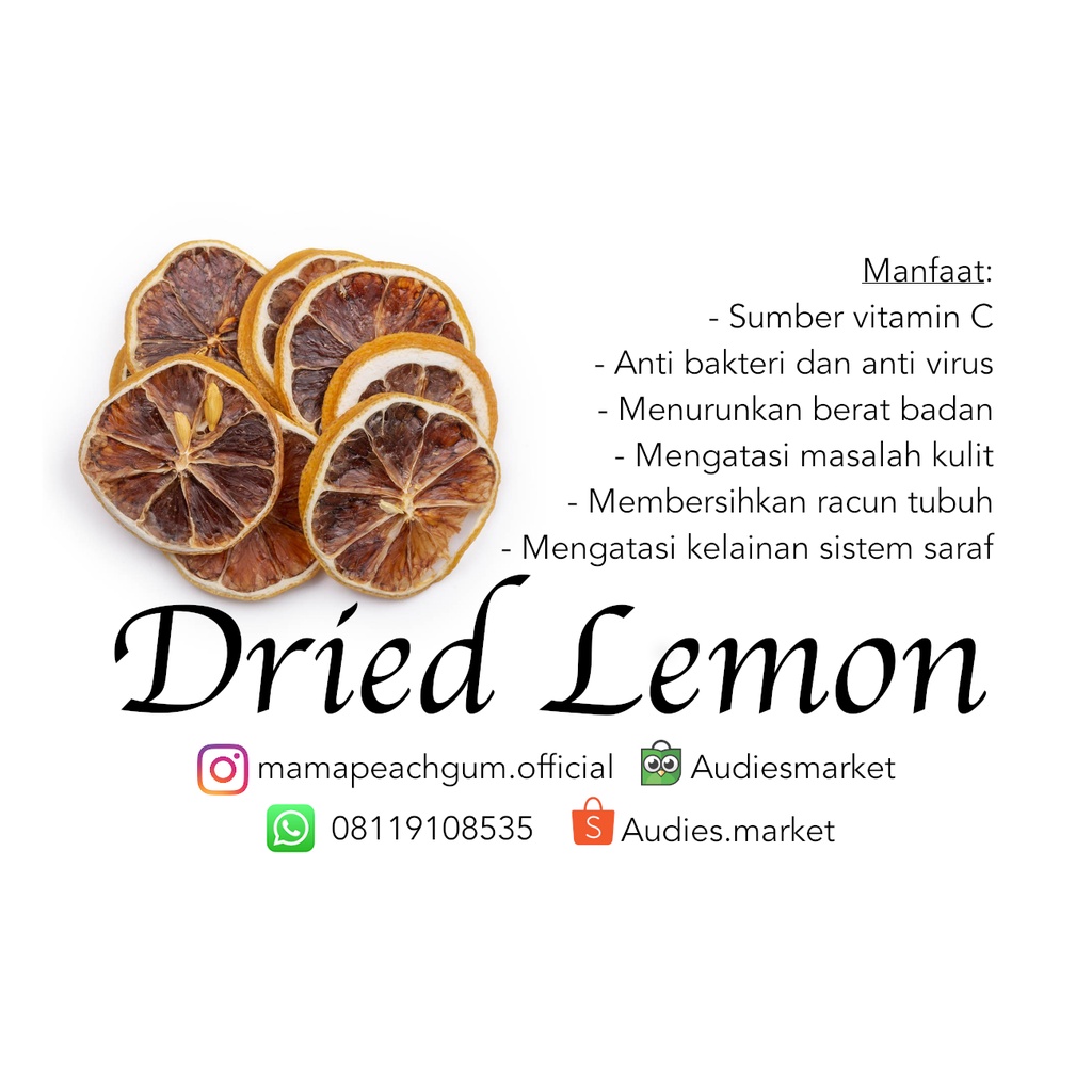 Dried Lemon kualitas bagus warna cendrung hitam