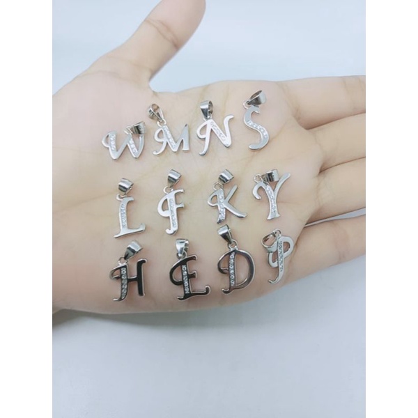 KALUNG PERAK ASLI SILVER 925 LAPIS EMAS/KALUNG RANTAI JEDAR+LIONTIN HURUF LATIN MP/ASLI SILVER/FASHION WANITA TERBARU