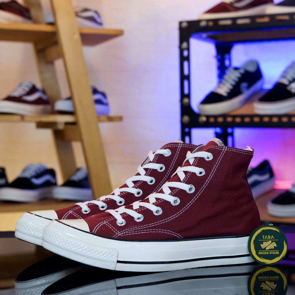 (BISA COD) Sneakers 70s High Maroon Sepatu Pria Wanita