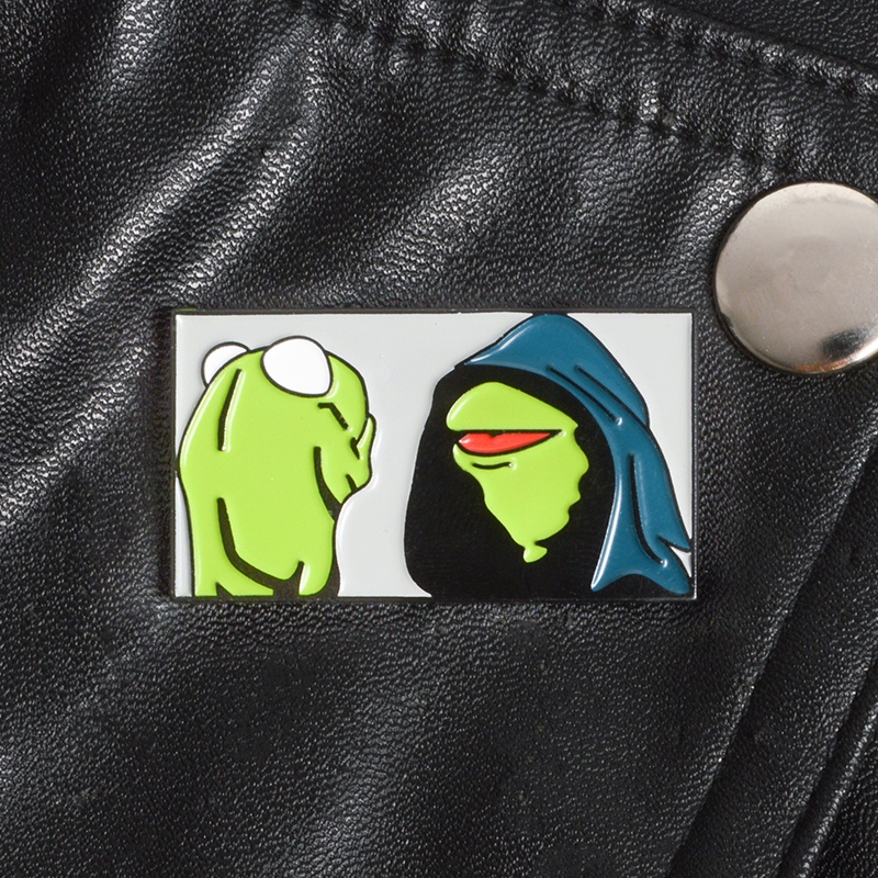 Inner Me Pin Bros enamel Bentuk Katak Kermit Bahan Metal