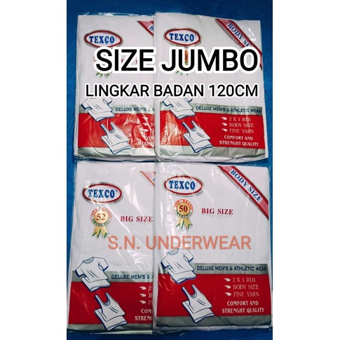singlet jumbo kaos dalam jumbo pria ukuran 50-52