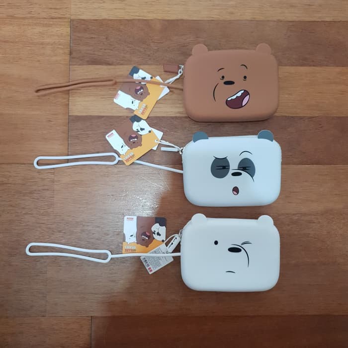 We Bare Bears Silicone Coin Purse Dompet Koin Wanita Miniso Japan Original Official