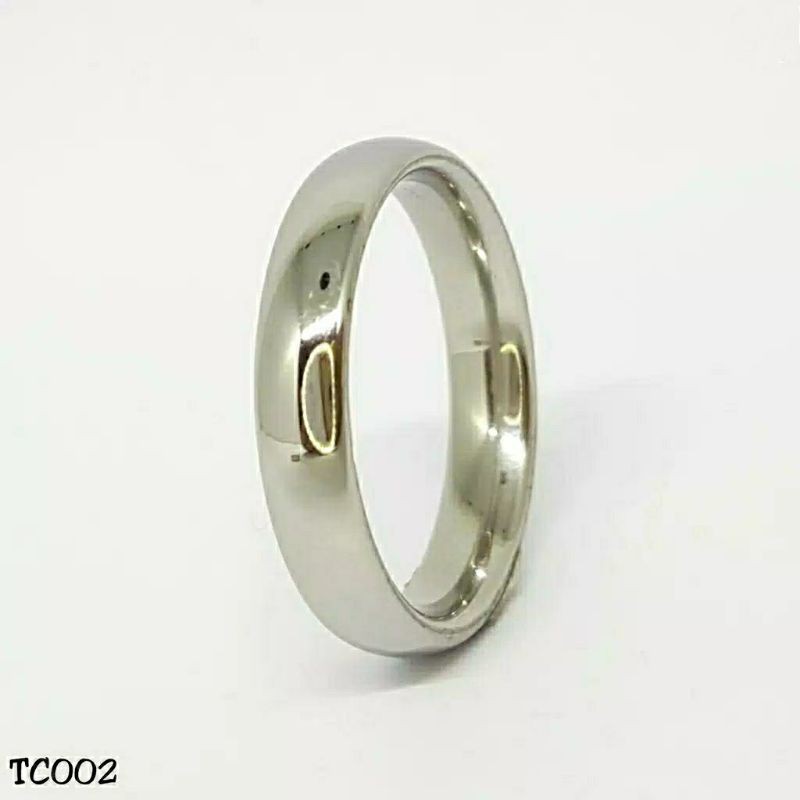 Fourfashion Cincin Couple Silver - Perhiasan Titanium Stainless Steel TC002