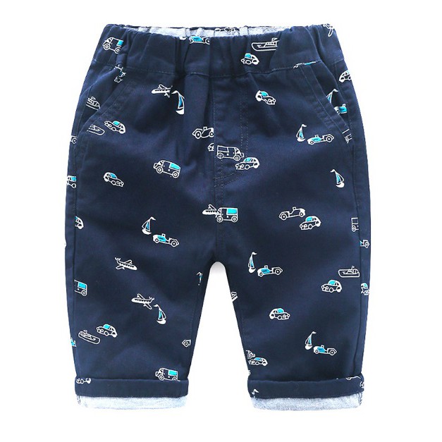 BABYCELO Celana Kain Chinos Pendek Anak Laki laki motif Mobil Import- 6 7 tahun- FAB 501