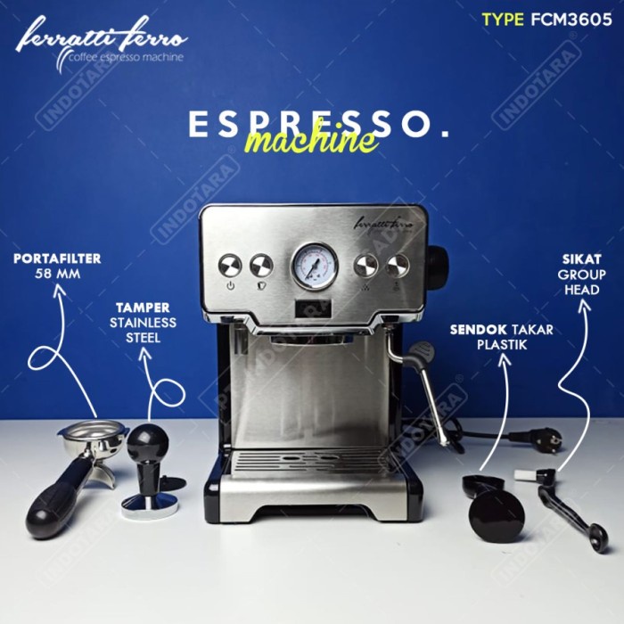 Ferratti Ferro Espresso Machine FCM3605 - Hitam