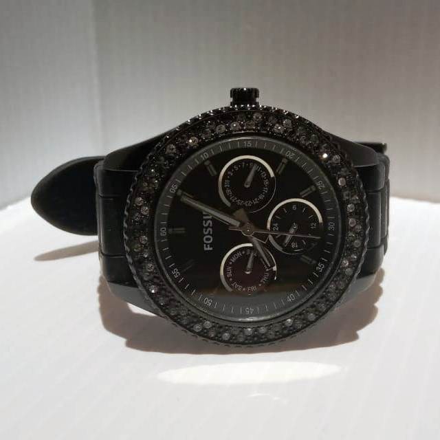 Preloved Women/Ladies Watch Fossil Rubber Jam Tangan Wanita karet hitam original