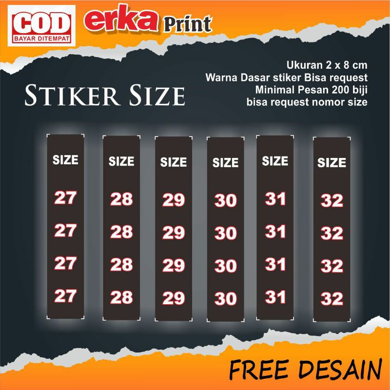 

Stiker size / Stiker ukuran / Stiker nomor