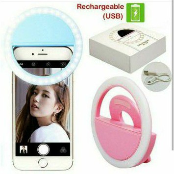 Selfie Ring Light Led Lampu Selfie Ring Bulat Recharger