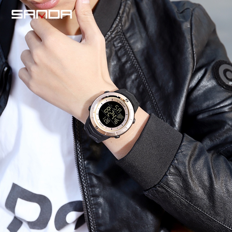 SANDA 5001 Jam Tangan Pria Digital Sport EL Backlight Tali Rubber Anti air WATCHKITE WKOS