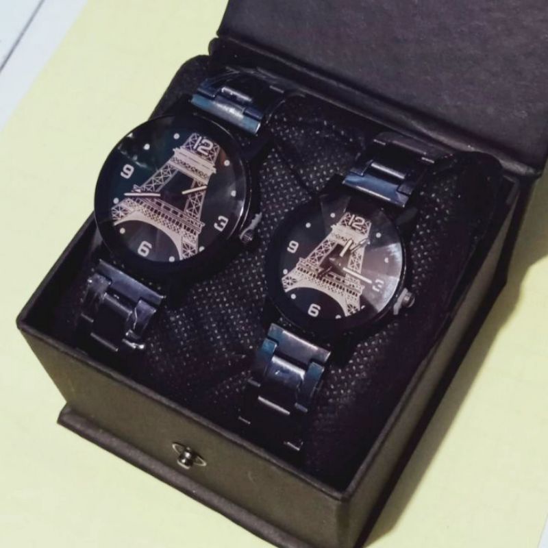 jam tangan couple free box dan battery cadangan