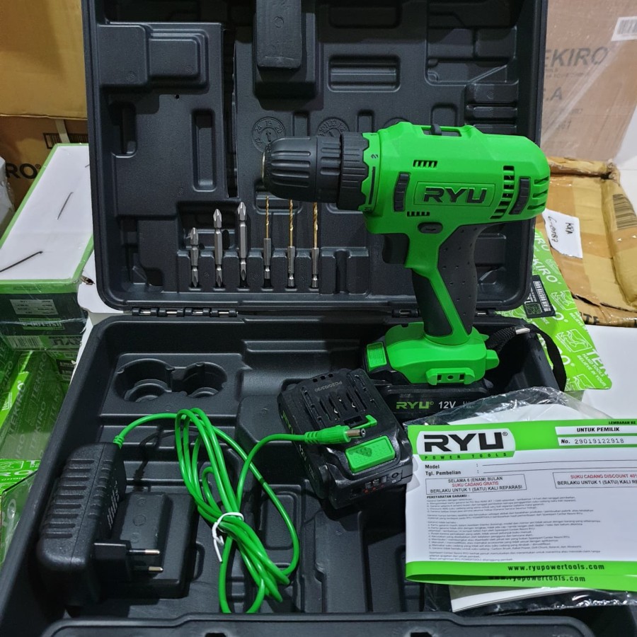 Mesin Bor Baterai RYU RCD12V - Cordless Drill RYU RCD 12V