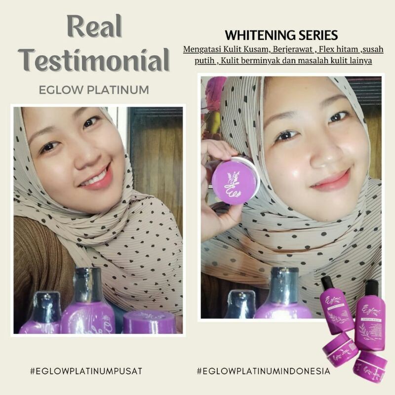 Paket Whitening E glow 100% original perawatan wajameh wanita skincare mencerahkan (bisa cod)