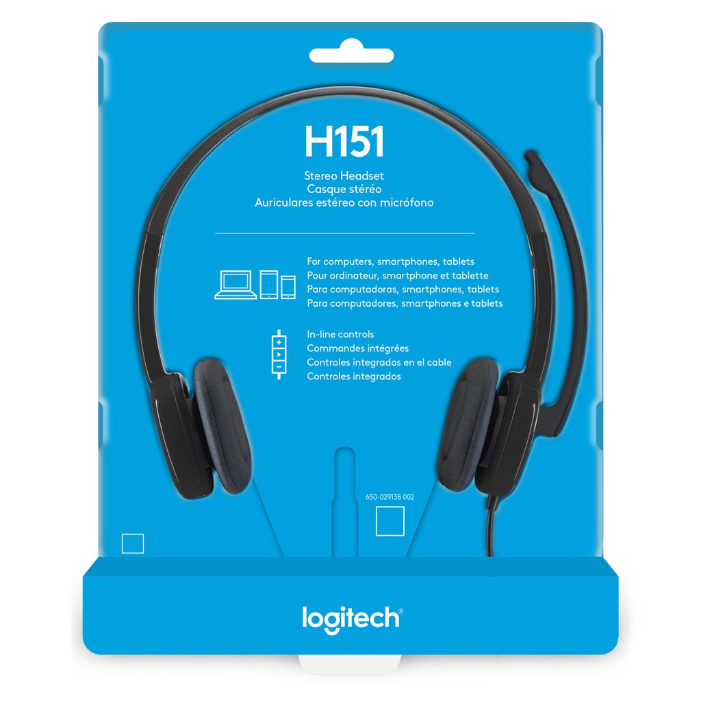 HeadSet Logitech H151 Black Microphone Noise Cable Jack 3,5mm Original