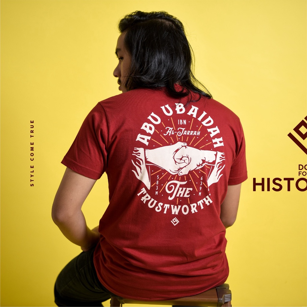 Kaos Muslim Dakwah Islami Pria QAF Abu Ubaidiah Bahan Katun Lembut Nyaman Dipakai