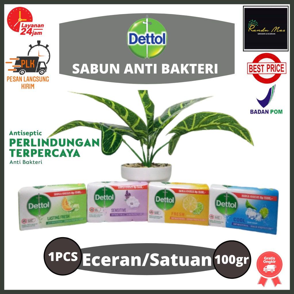 Sabun Dettol Batangan 100gr Fresh/Cool/Lasting Fresh/Sensitive| Sabun Batang Bar Soap| Sabun Mandi