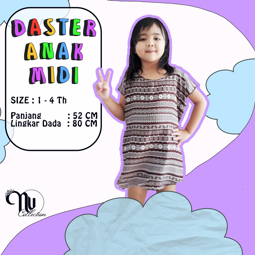 BAJU ANAK DASTER MIDI ( UMUR 1 - 4 TAHUN )