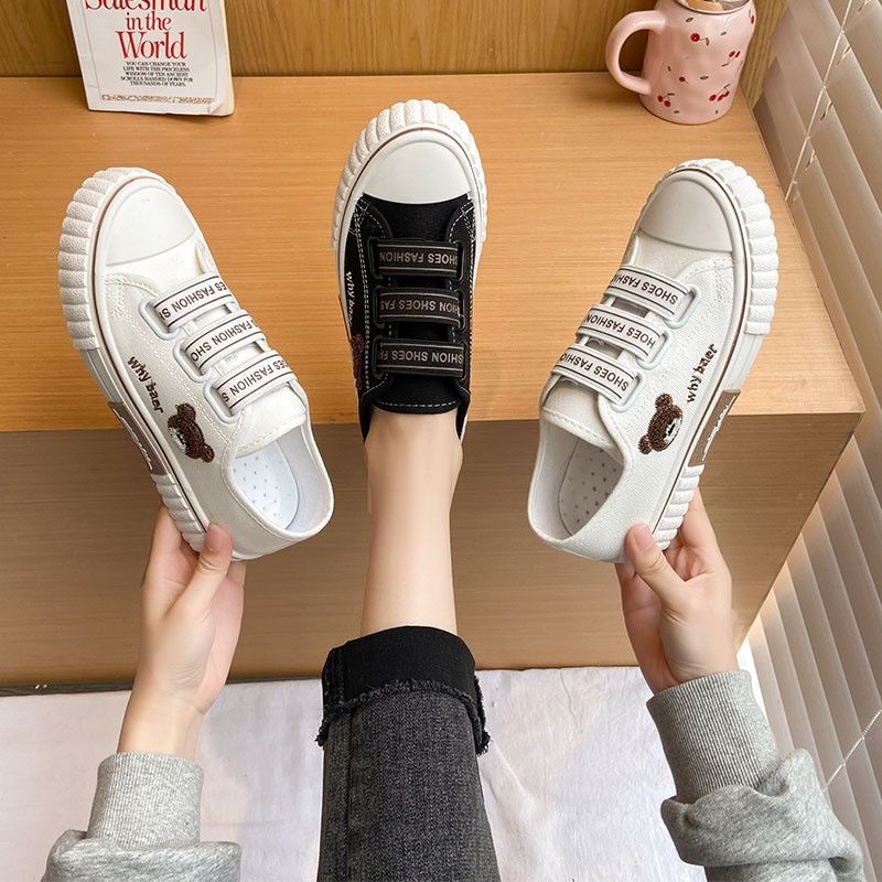Sepatu Sneakers Kanvas Wanita Casual Import Sport Shoes Original Hitam Putih Onlinemall 225-3