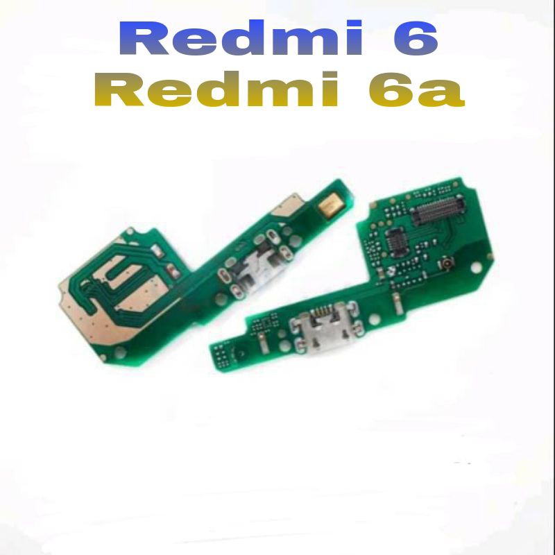 Papan Conektor Charger Xiaomi Redmi 6 - 6a + Con Tc + Mic Board Connektor Cas Konektor Konnektor Xio