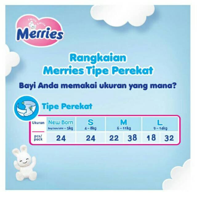 Merries Premium Tape Type | Popok Bayi Tipe Perekat