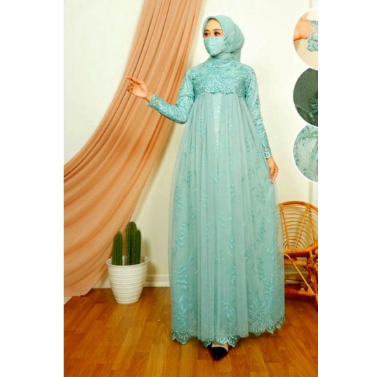 ☆Baru☆ Doremi Gamis Full Brukat Premium/ Dress Pesta Remaja Dewasa Wanita Modern/ Gamis Seragam Kondagan Jumbo Murah