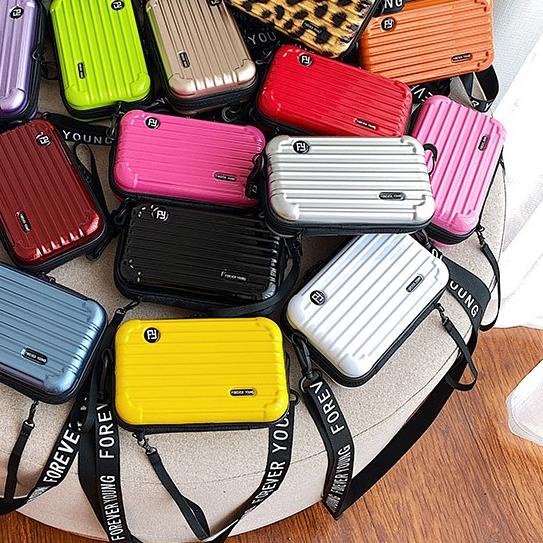 ♠ SALETas Selempang wanita Koper Mini Wanita sling bag wanita tas make hp tas mini Koper kekinian ta