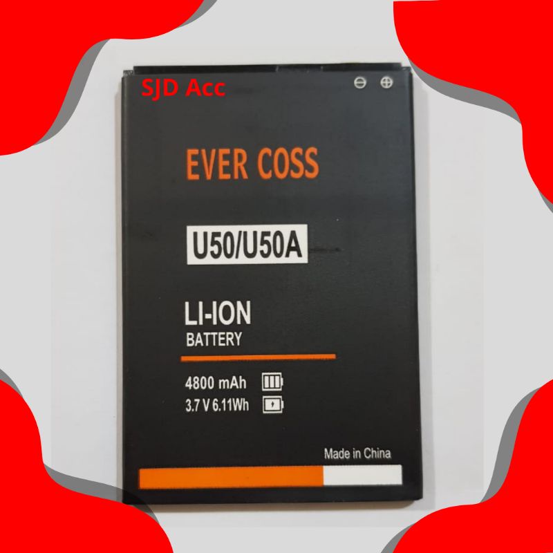 Baterai Evercoss U50 U50A A75 Max Double Power Original batre evercoss u50 u50a a75 max winner y sma