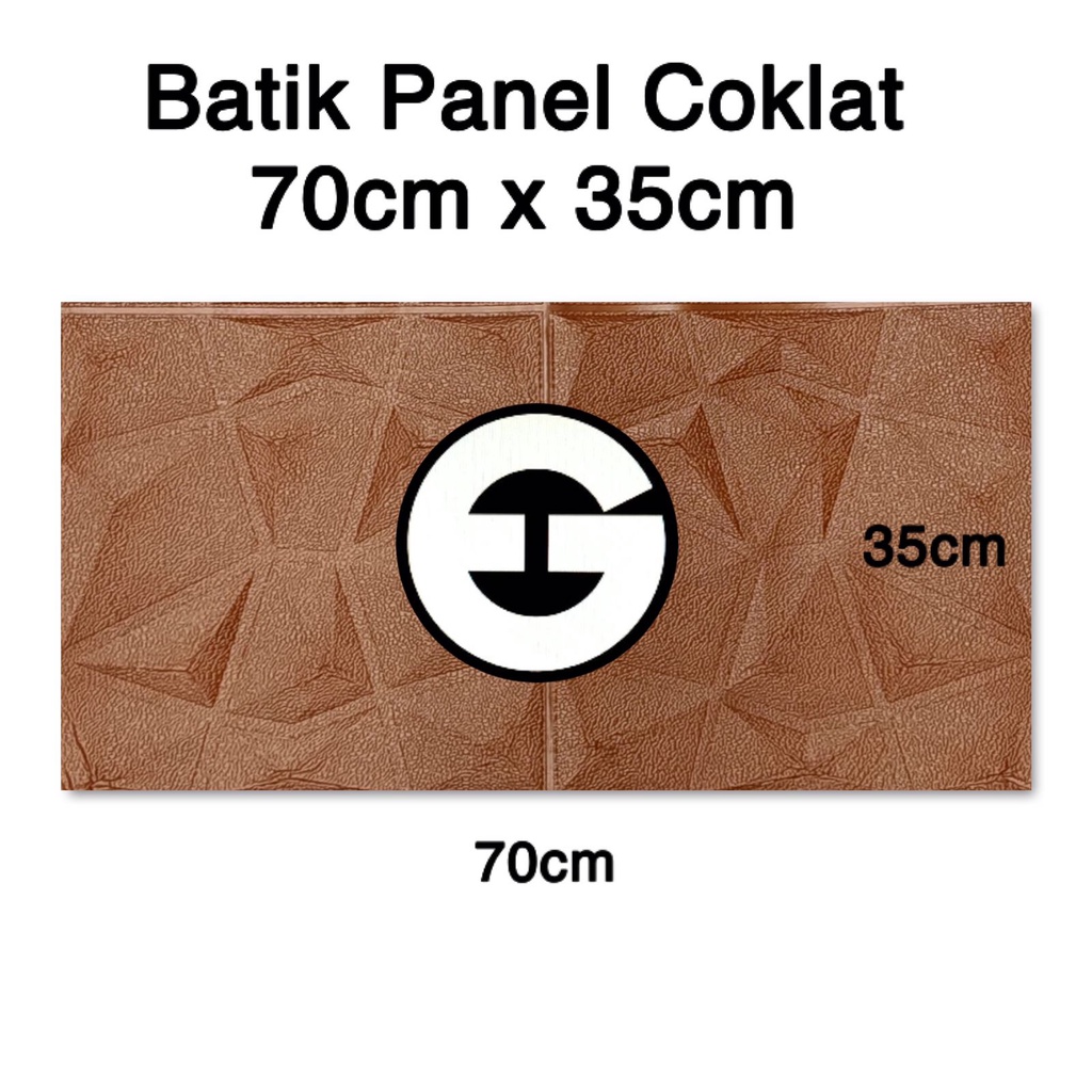 WA Wallpaper Foam 3D Batik Panel Diamond Triangle Dinding Sticker-BTP Coklat 70cmx35cm