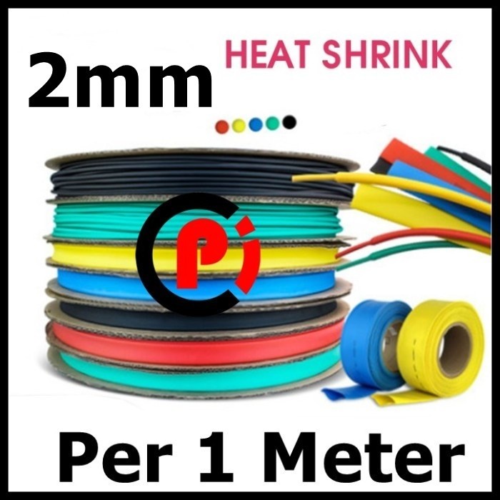 Heatshrink 2mm Selang Bakar 1Meter 1M Selongsong Ciut Kabel Warna