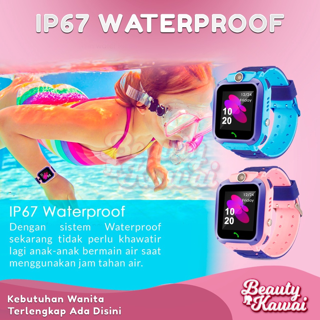 Smartwatch Anak IP67 Jam Digital Waterproof Emergency Call Multifungsi