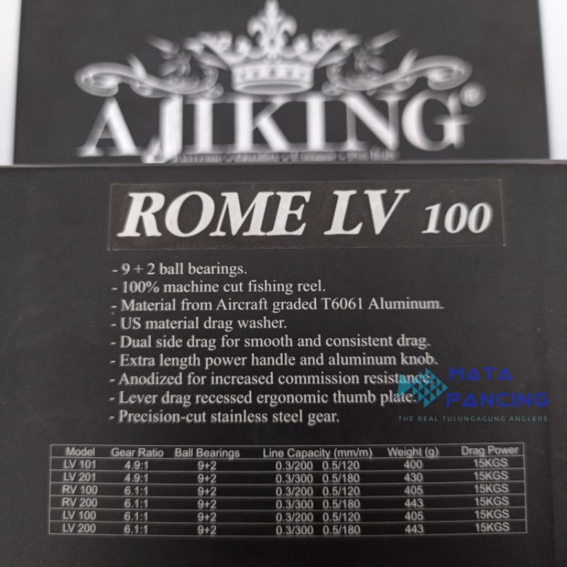 Reel OH jigging Ajiking Rome lv 100/101/200/201 left handle