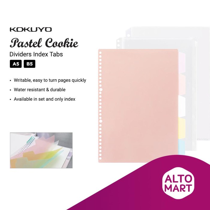 

Murah Kokuyo Pastel Cookie Loose Leaf Binder Dividers Index Tabs A5 B5 Murah